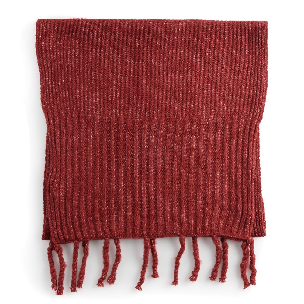 Sonoma Red Noodle Fringe Super Soft Scarf